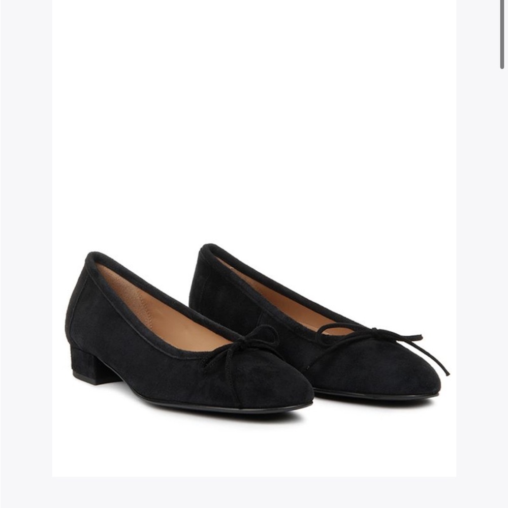 Black Suede Ballerina Flats.